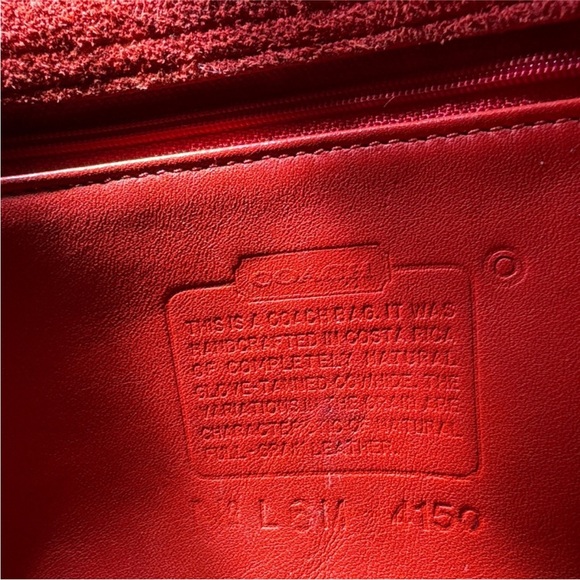 Coach Vintage Fletcher Red Leather Crossbody Made Costa Rica 1996  Style #4150‎ - Picture 3 of 9